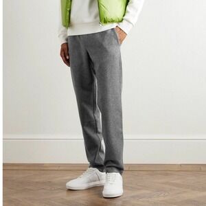 Moncler Straight Leg Virgin Wool Flannel Sweatpants Mens L Gray‎ Logo Luxury